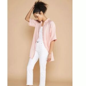 Lou & Grey Twill Button Down Oversized Tunic Shirtdress Size Medium